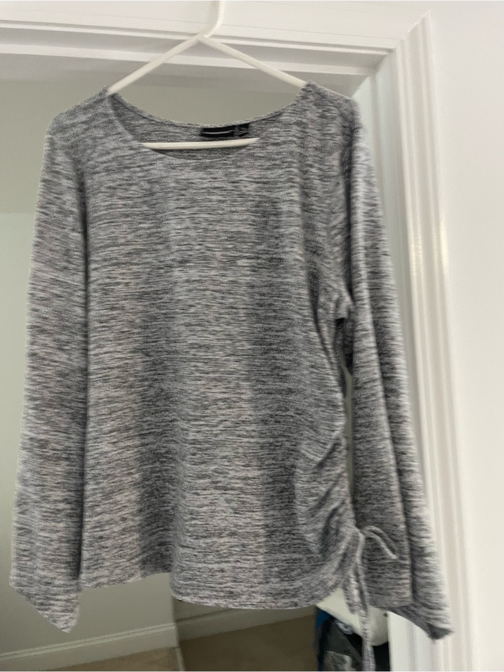 Counterparts Heather Gray Long-Sleeve Ruched Side Top